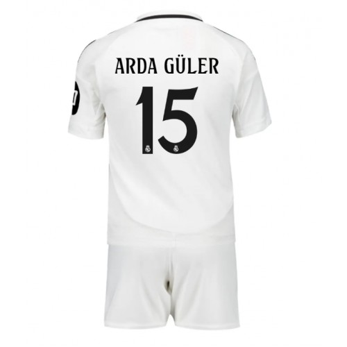 Fotballdrakt Barn Real Madrid Arda Guler #15 Hjemmedraktsett 2024-25 Kortermet (+ Korte bukser)